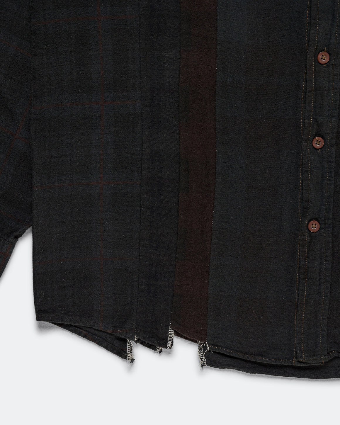 Needles - Rebuild Flannel Shirt 7 Cuts Shirt Over Dye FW26 - Black X-Small #2 - UP THERE