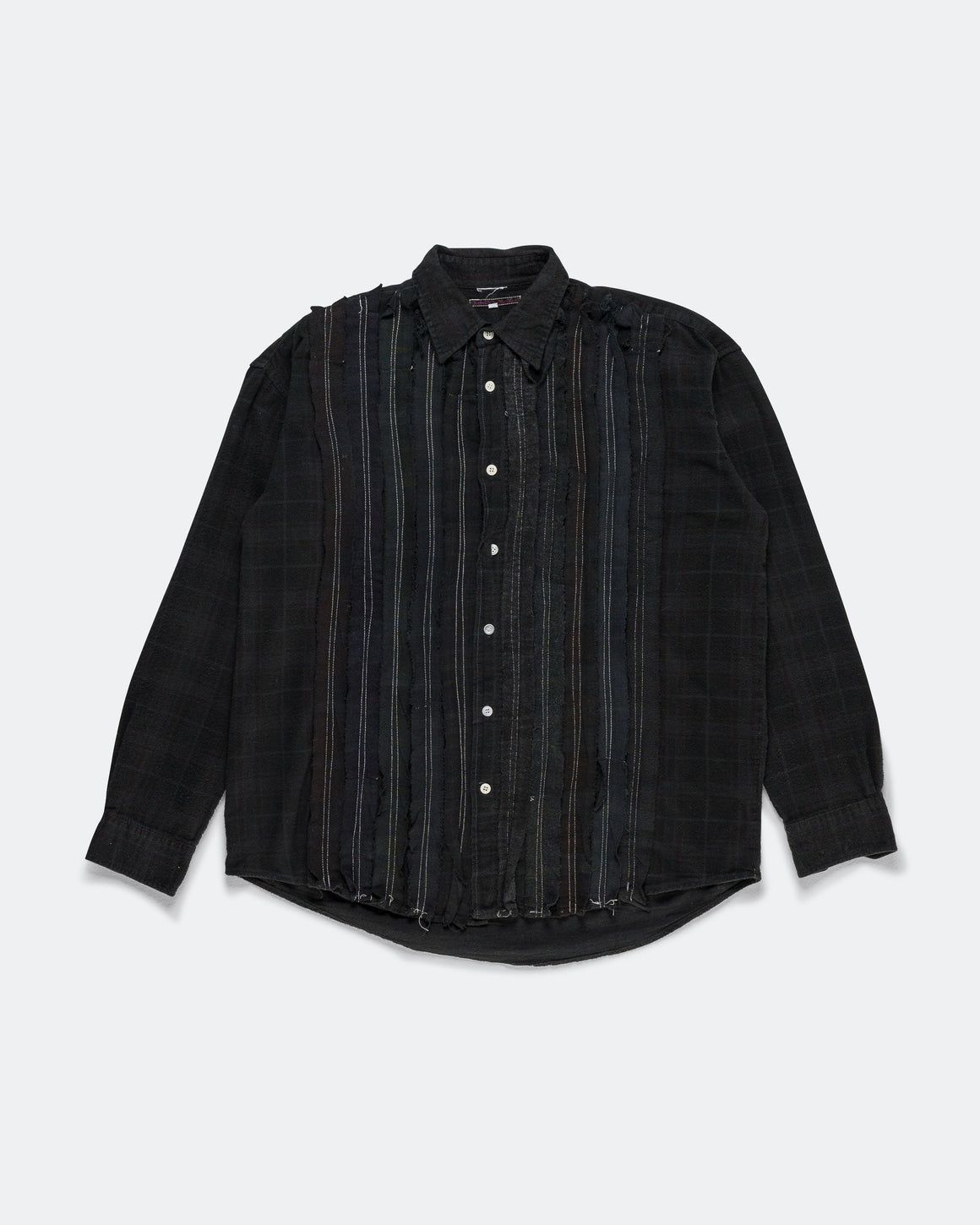 Needles - Rebuild Flannel Shirt Ribbon Shirt Over Dye FW26 - Black Large #1 - UP THERE