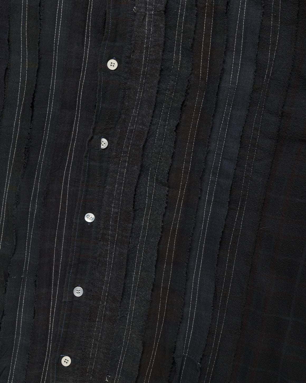 Needles - Rebuild Flannel Shirt Ribbon Shirt Over Dye FW26 - Black Large #1 - UP THERE
