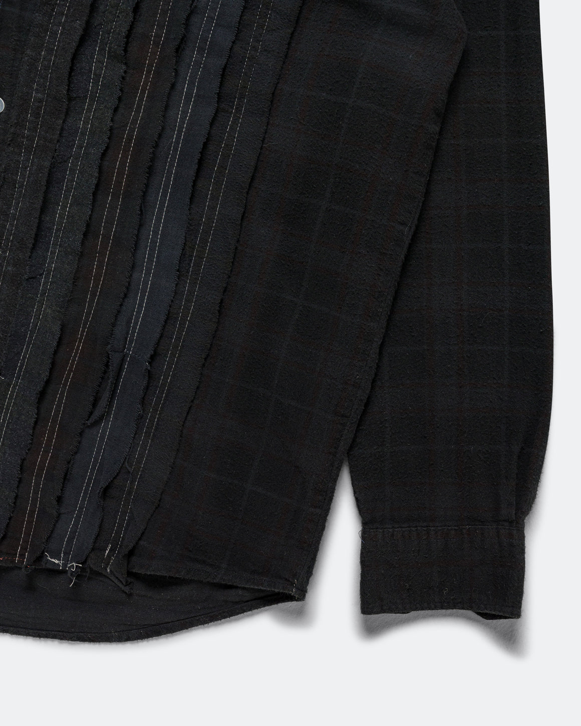 Needles - Rebuild Flannel Shirt Ribbon Shirt Over Dye FW26 - Black Large #1 - UP THERE