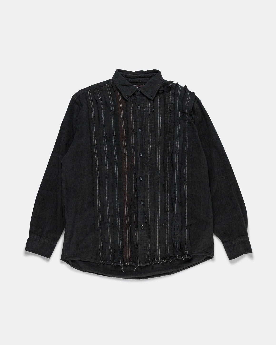 Needles - Rebuild Flannel Shirt Ribbon Shirt Over Dye FW26 - Black Large #2 - UP THERE