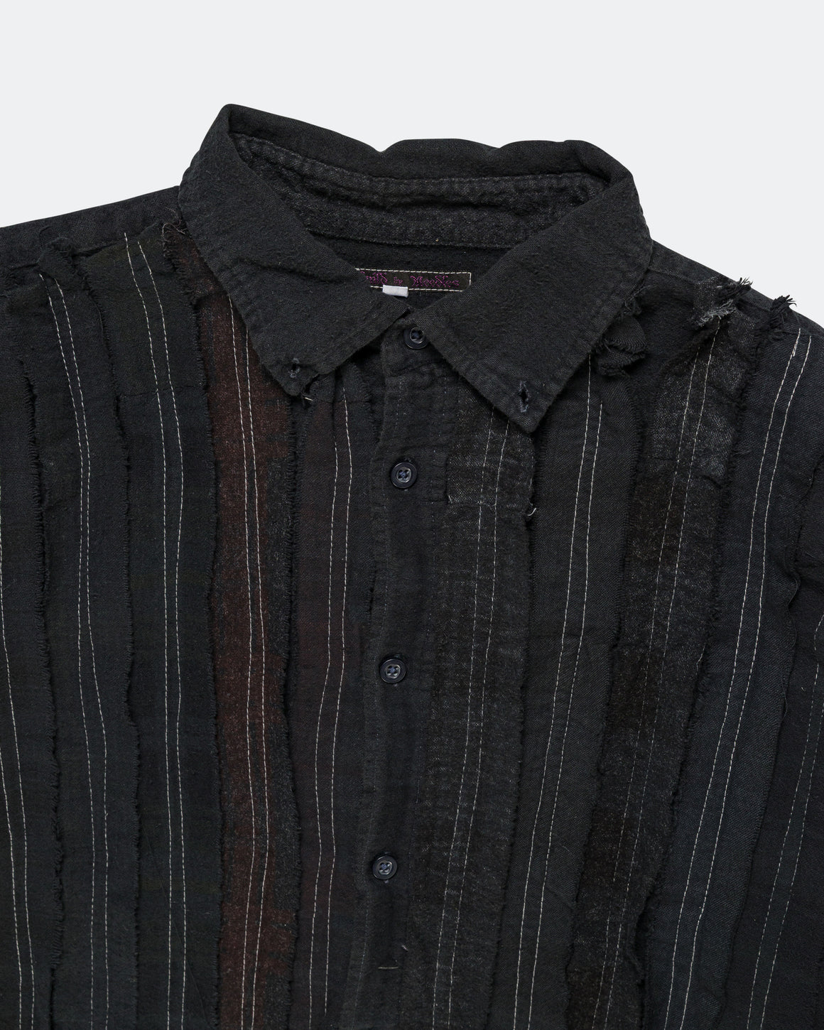 Needles - Rebuild Flannel Shirt Ribbon Shirt Over Dye FW26 - Black Large #2 - UP THERE