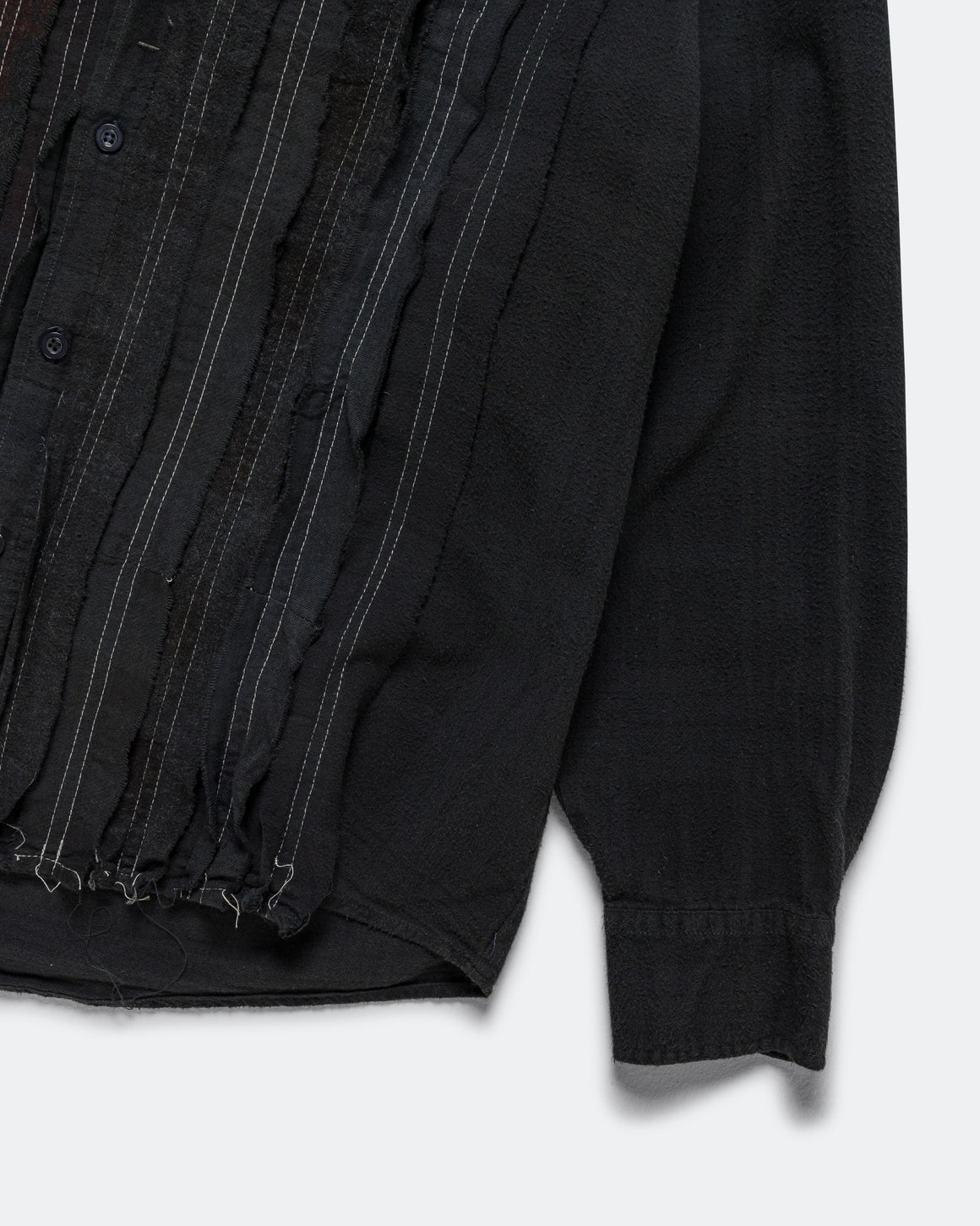 Needles - Rebuild Flannel Shirt Ribbon Shirt Over Dye FW26 - Black Large #2 - UP THERE