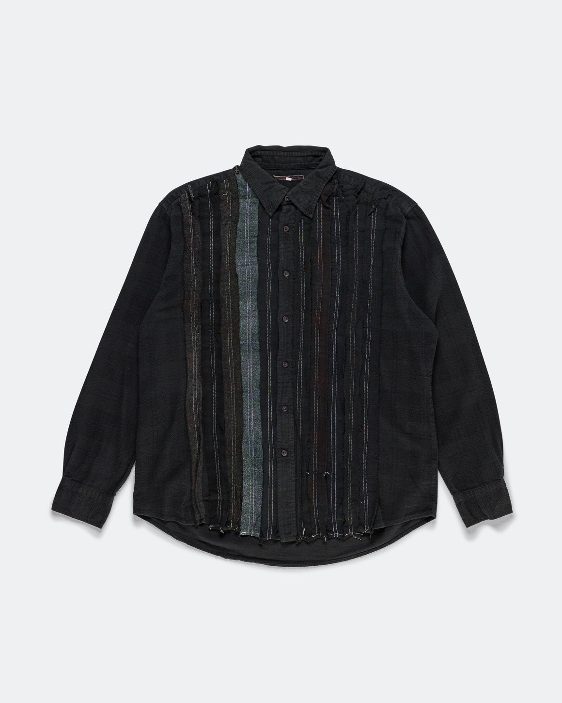 Needles - Rebuild Flannel Shirt Ribbon Shirt Over Dye FW26 - Black Large #3 - UP THERE