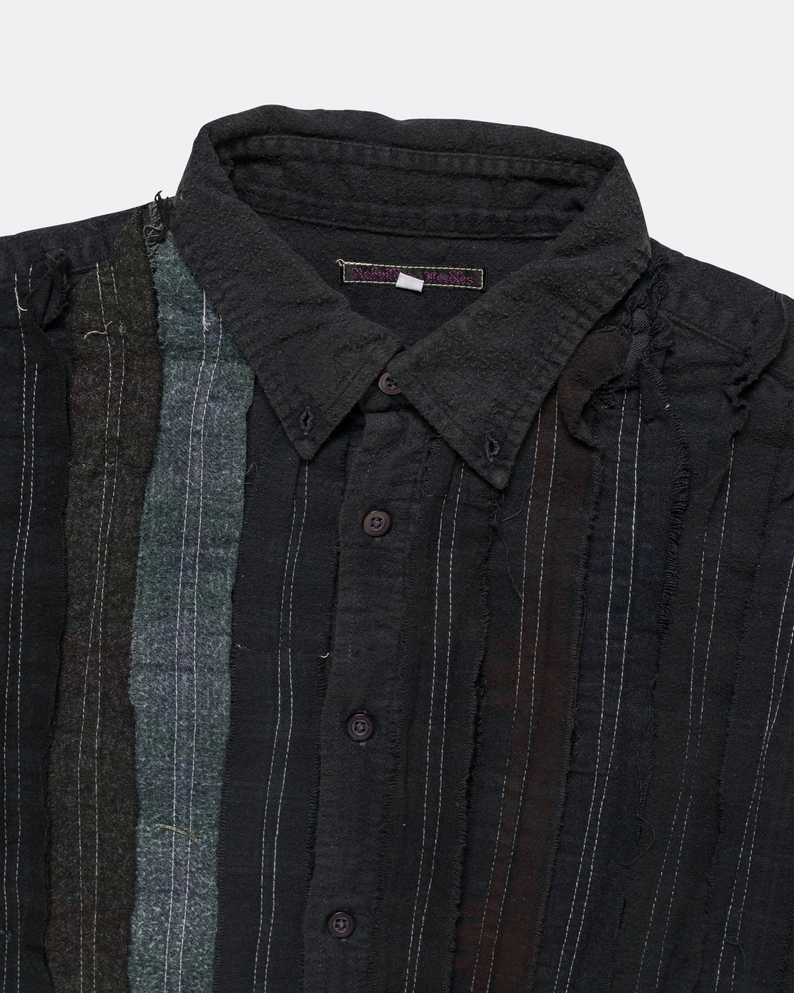 Needles - Rebuild Flannel Shirt Ribbon Shirt Over Dye FW26 - Black Large #3 - UP THERE