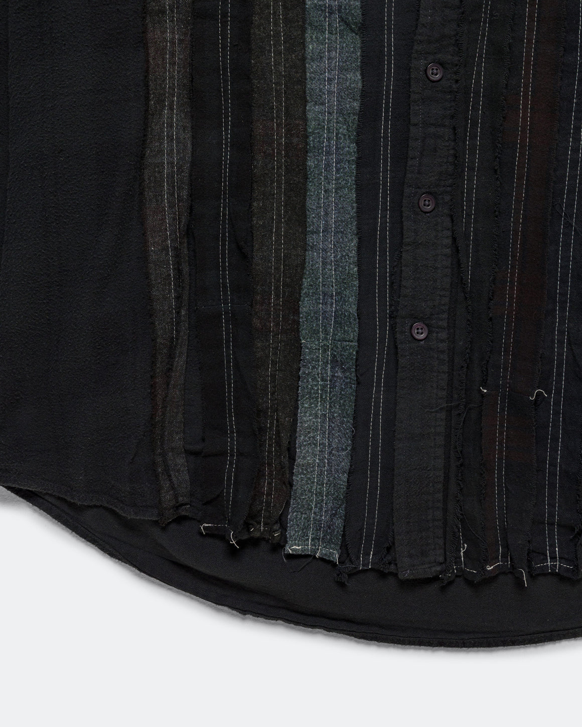 Needles - Rebuild Flannel Shirt Ribbon Shirt Over Dye FW26 - Black Large #3 - UP THERE