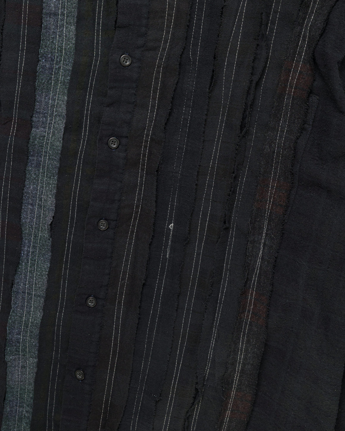 Needles - Rebuild Flannel Shirt Ribbon Shirt Over Dye FW26 - Black Large #4 - UP THERE
