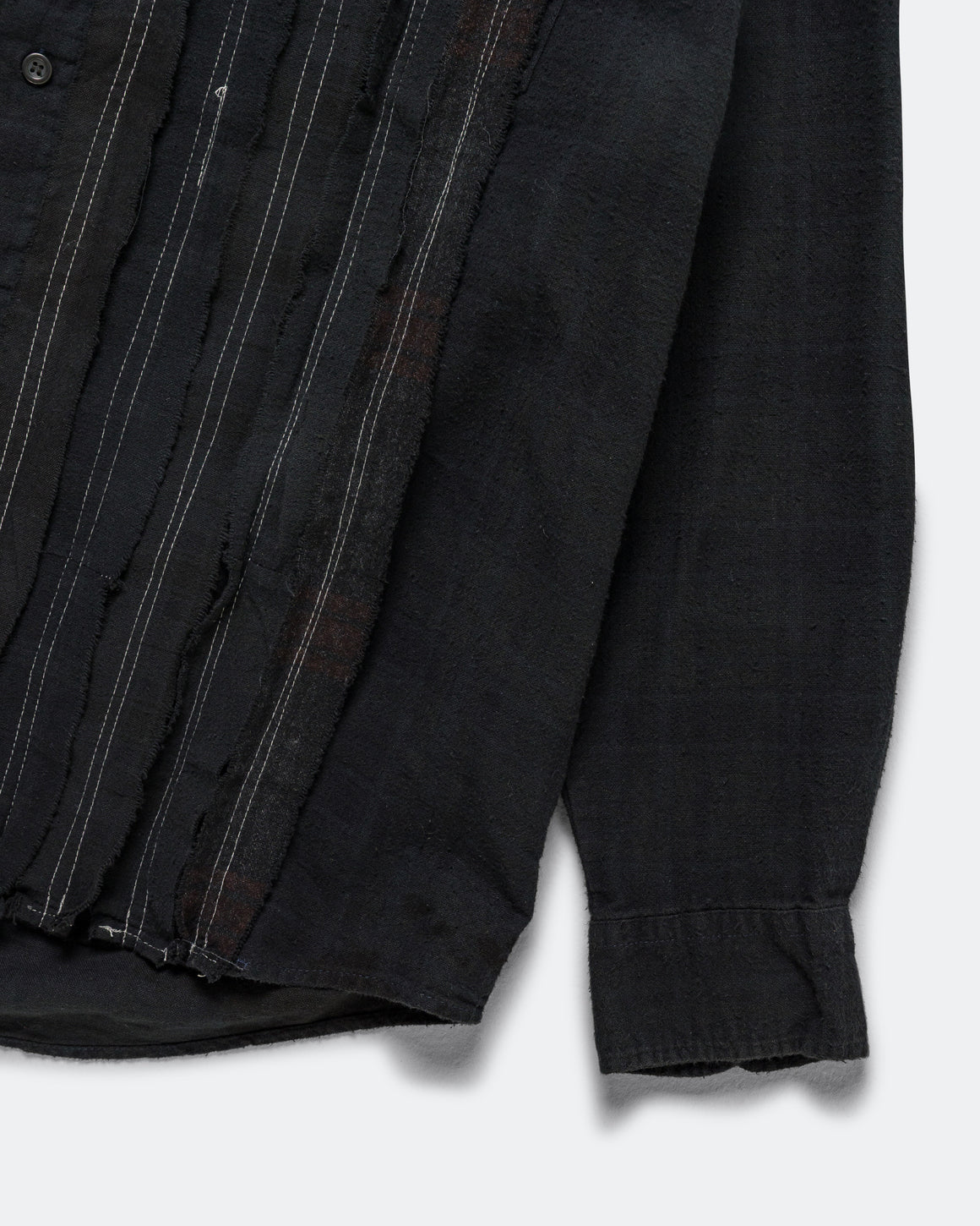 Needles - Rebuild Flannel Shirt Ribbon Shirt Over Dye FW26 - Black Large #4 - UP THERE