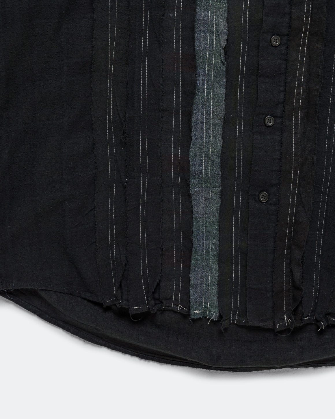 Needles - Rebuild Flannel Shirt Ribbon Shirt Over Dye FW26 - Black Large #4 - UP THERE