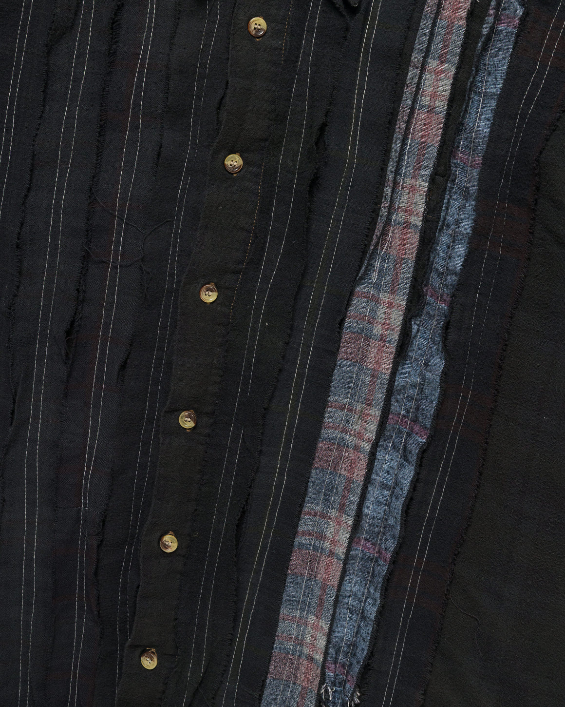 Needles - Rebuild Flannel Shirt Ribbon Shirt Over Dye FW26 - Black Large #5 - UP THERE