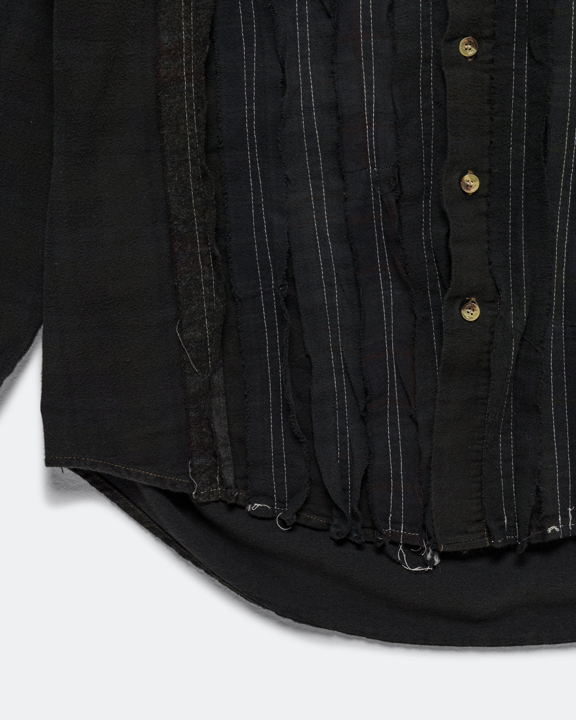 Needles - Rebuild Flannel Shirt Ribbon Shirt Over Dye FW26 - Black Large #5 - UP THERE