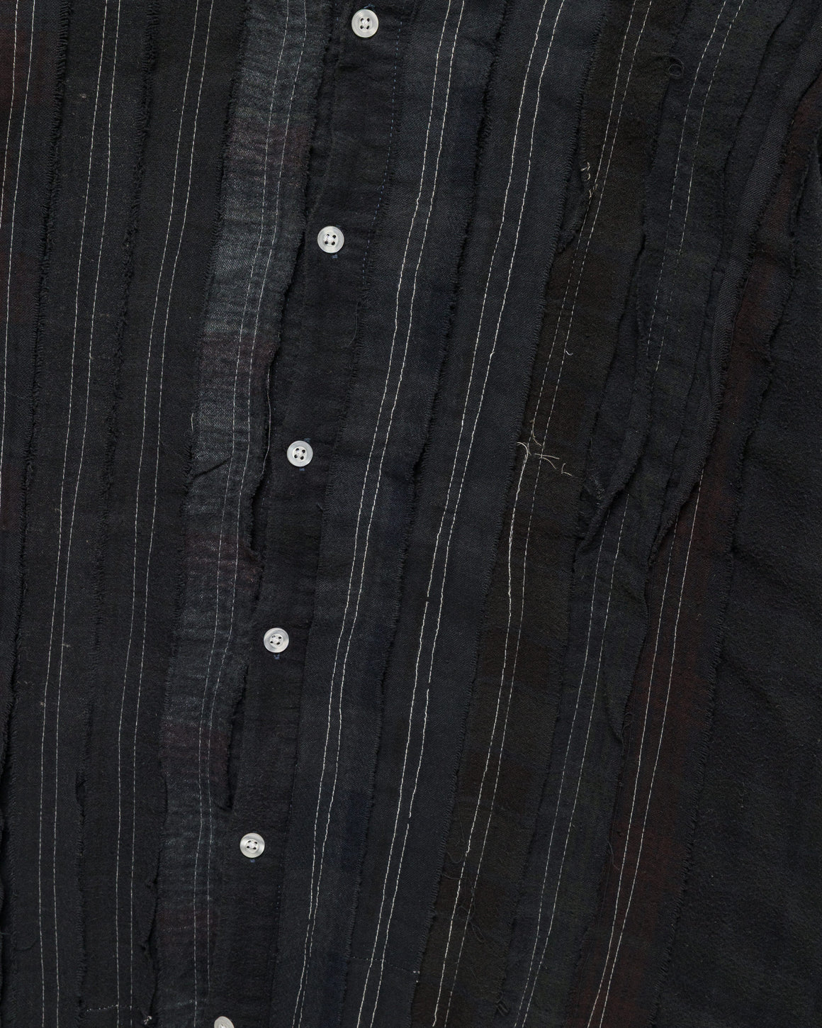 Needles - Rebuild Flannel Shirt Ribbon Shirt Over Dye FW26 - Black Medium #1 - UP THERE