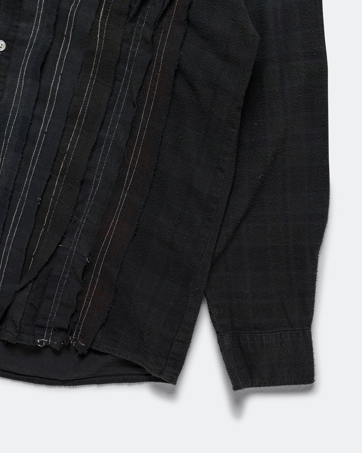 Needles - Rebuild Flannel Shirt Ribbon Shirt Over Dye FW26 - Black Medium #1 - UP THERE