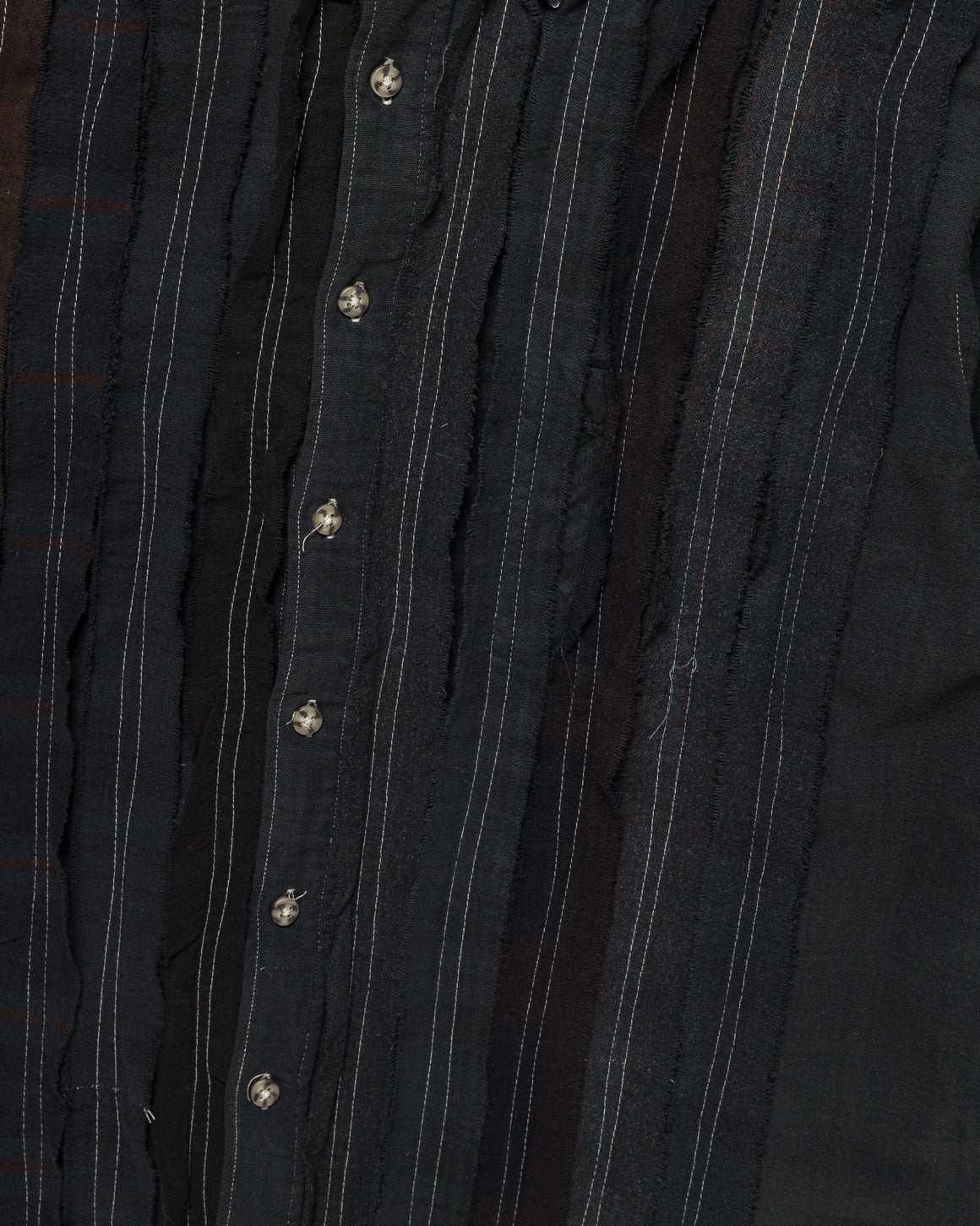 Needles - Rebuild Flannel Shirt Ribbon Shirt Over Dye FW26 - Black Medium #2 - UP THERE