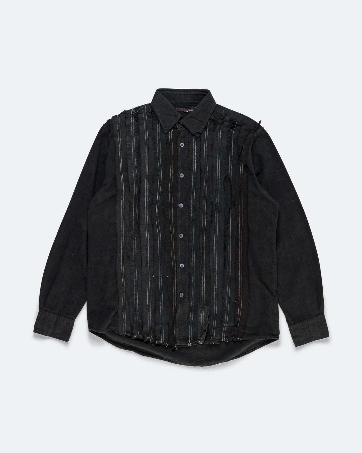 Needles - Rebuild Flannel Shirt Ribbon Shirt Over Dye FW26 - Black Medium #3 - UP THERE