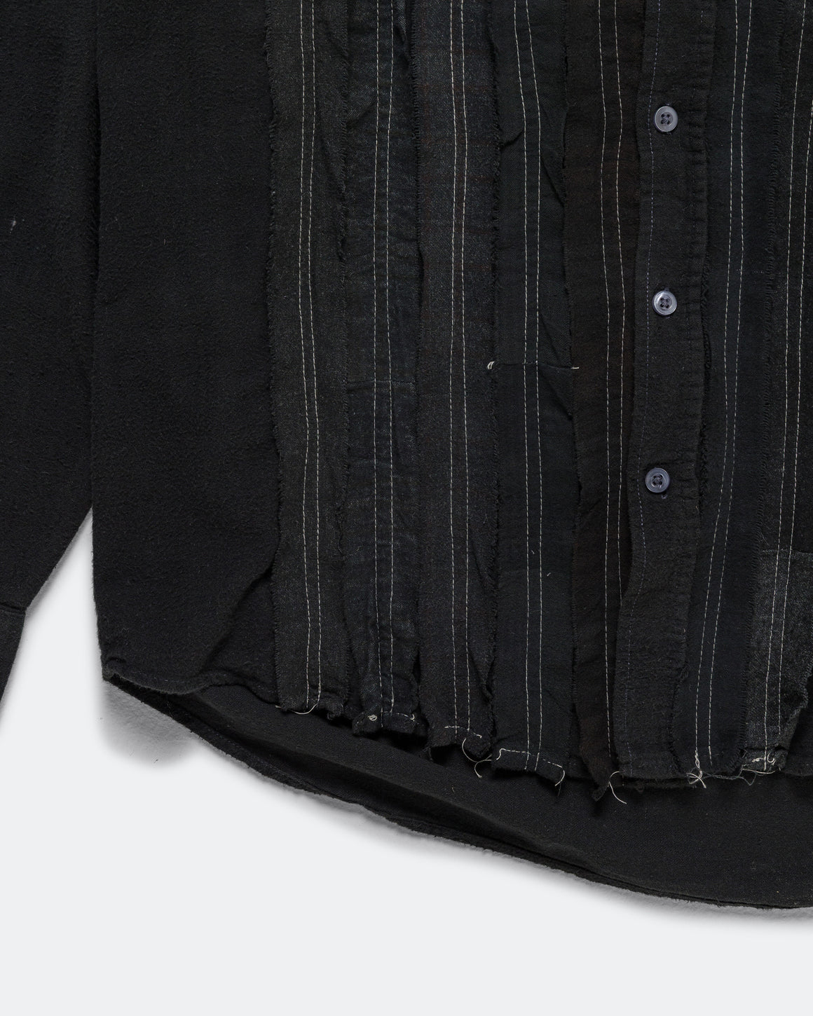 Needles - Rebuild Flannel Shirt Ribbon Shirt Over Dye FW26 - Black Medium #3 - UP THERE
