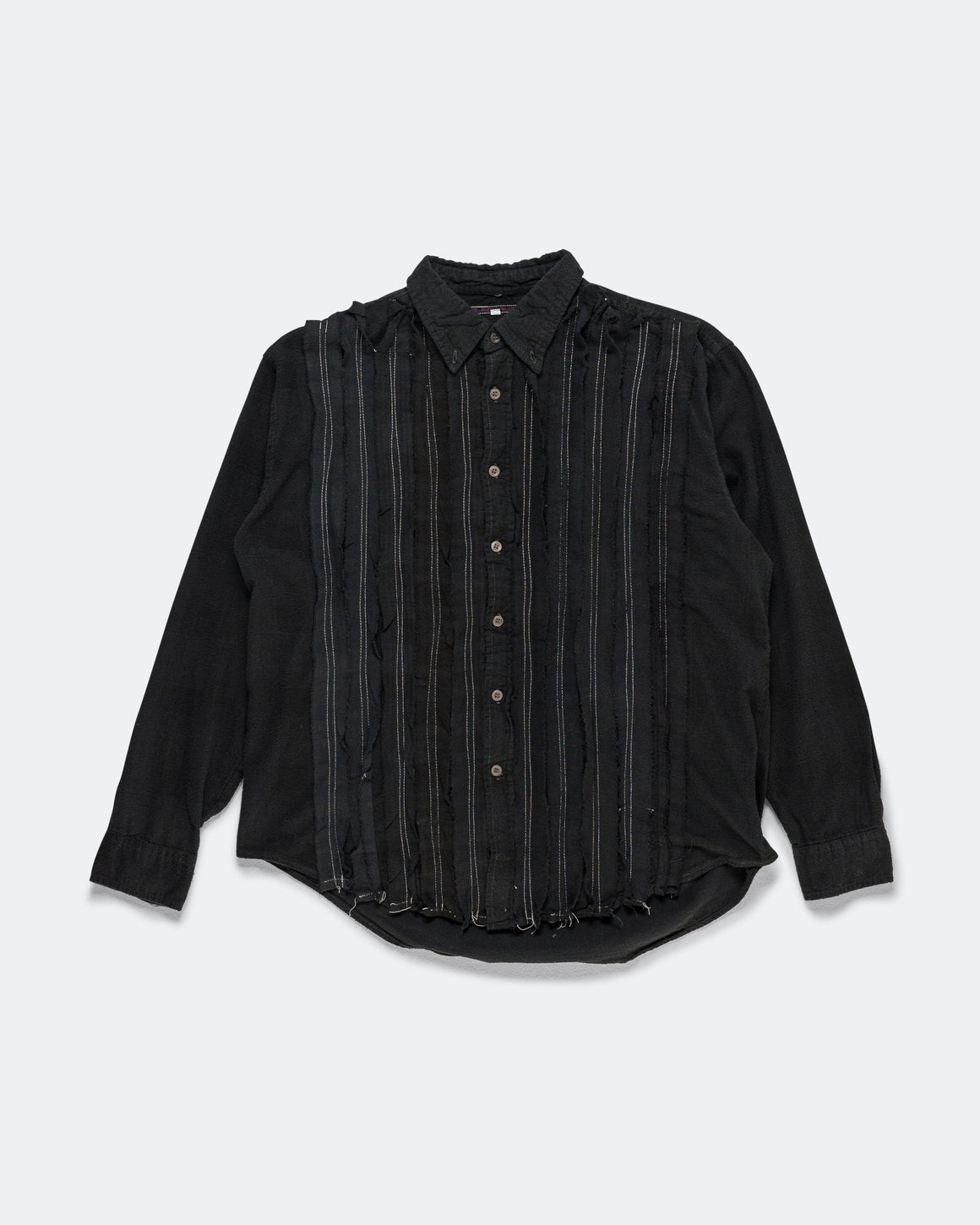 Needles - Rebuild Flannel Shirt Ribbon Shirt Over Dye FW26 - Black Medium #4 - UP THERE