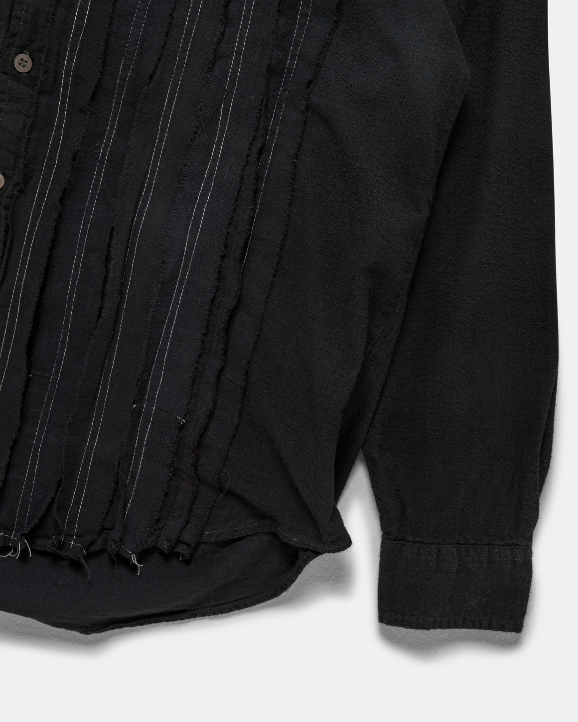 Needles - Rebuild Flannel Shirt Ribbon Shirt Over Dye FW26 - Black Medium #4 - UP THERE