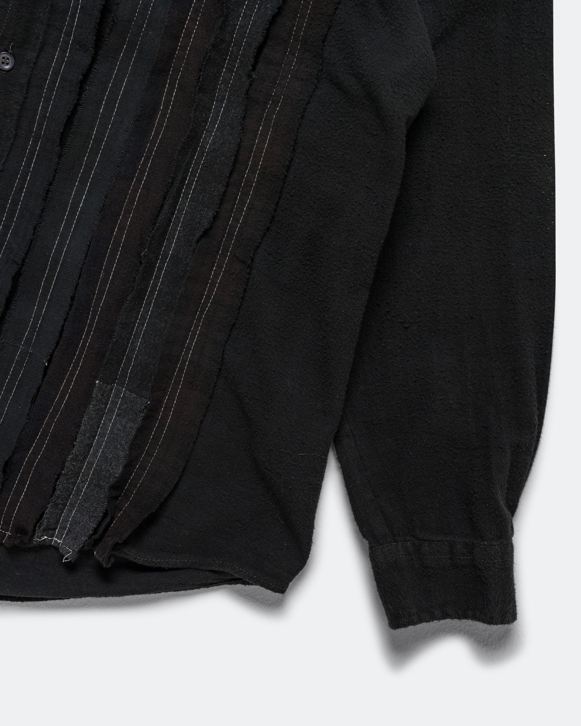 Needles - Rebuild Flannel Shirt Ribbon Shirt Over Dye FW26 - Black Medium #5 - UP THERE