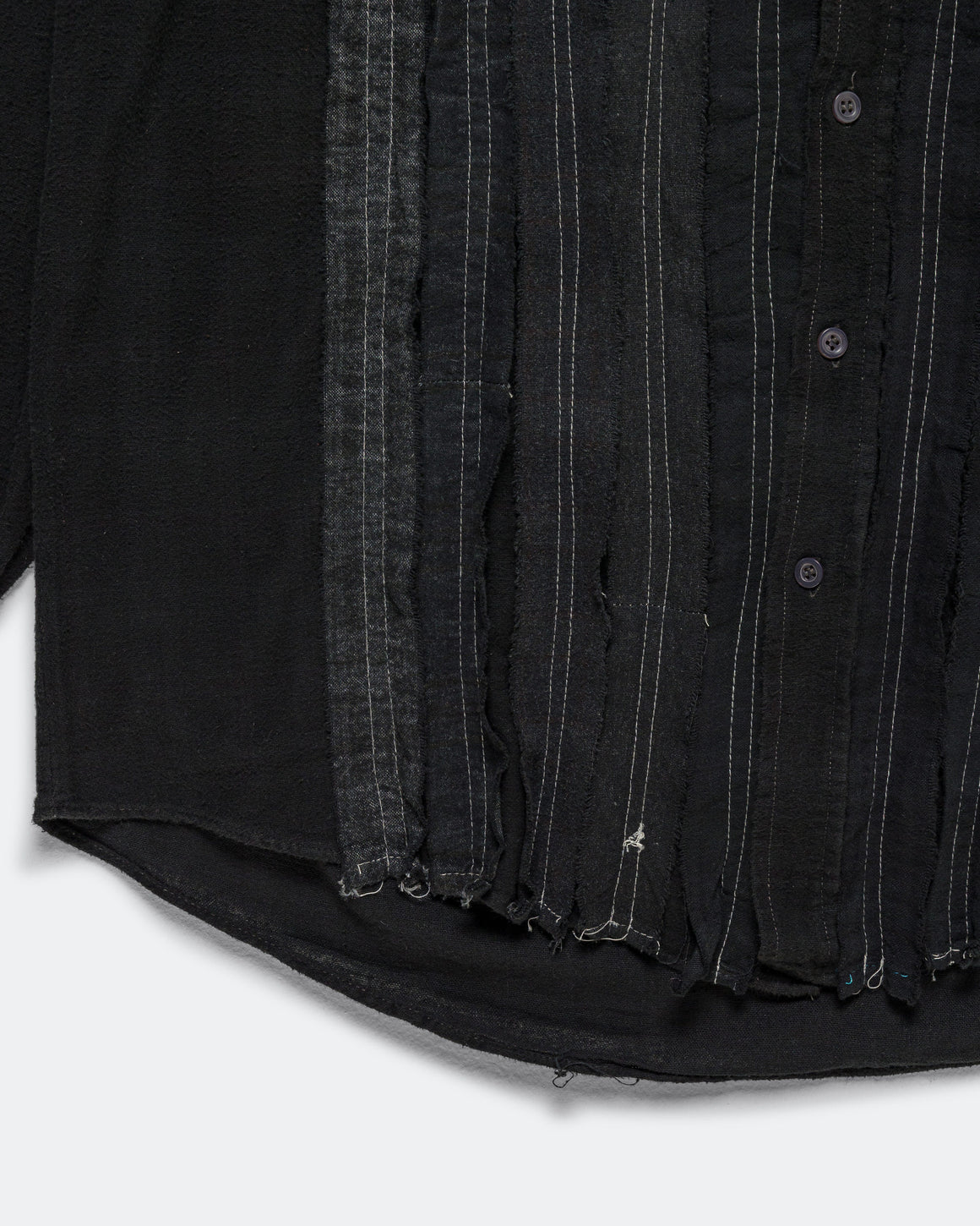 Needles - Rebuild Flannel Shirt Ribbon Shirt Over Dye FW26 - Black Medium #5 - UP THERE