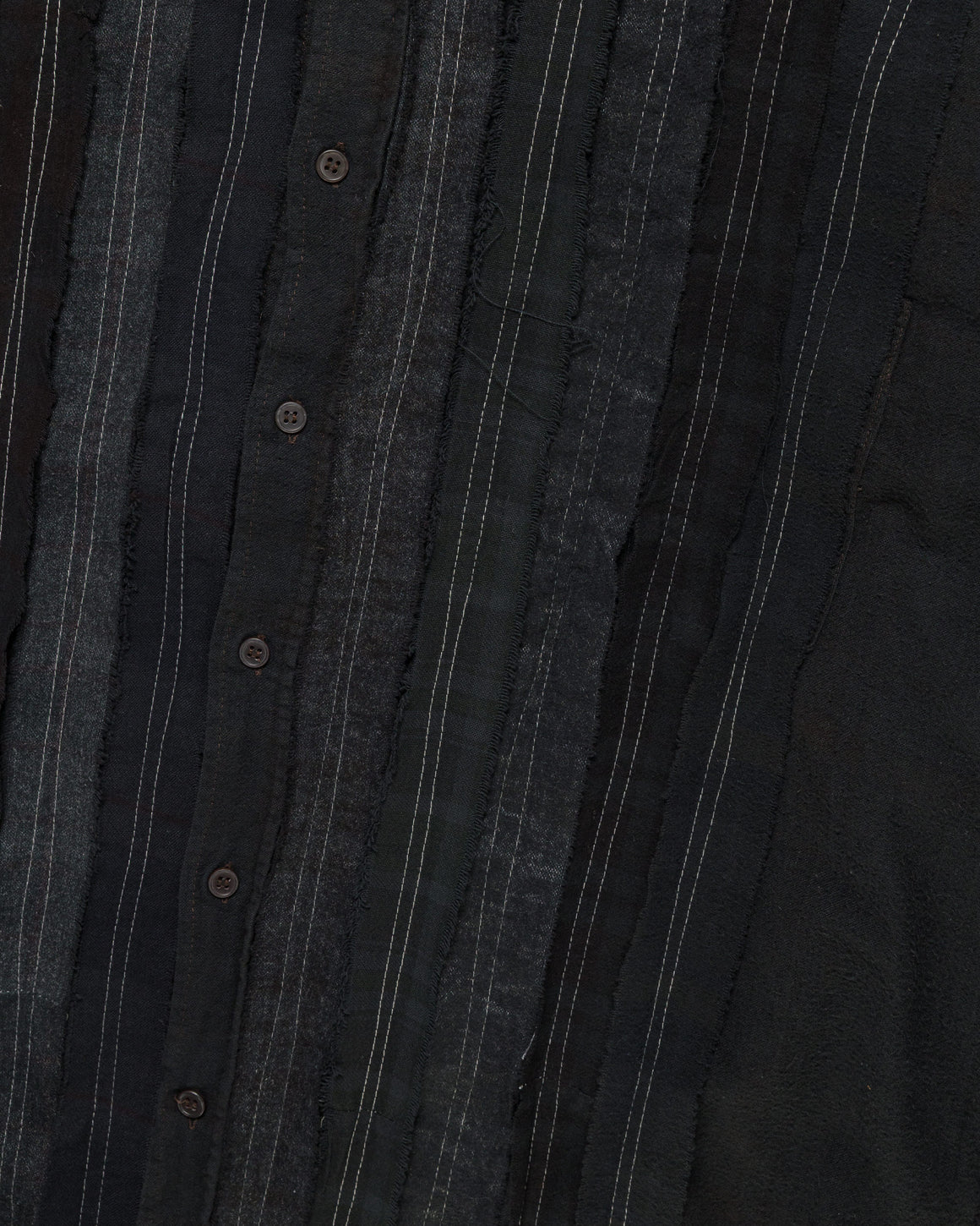 Needles - Rebuild Flannel Shirt Ribbon Shirt Over Dye FW26 - Black Medium #6 - UP THERE