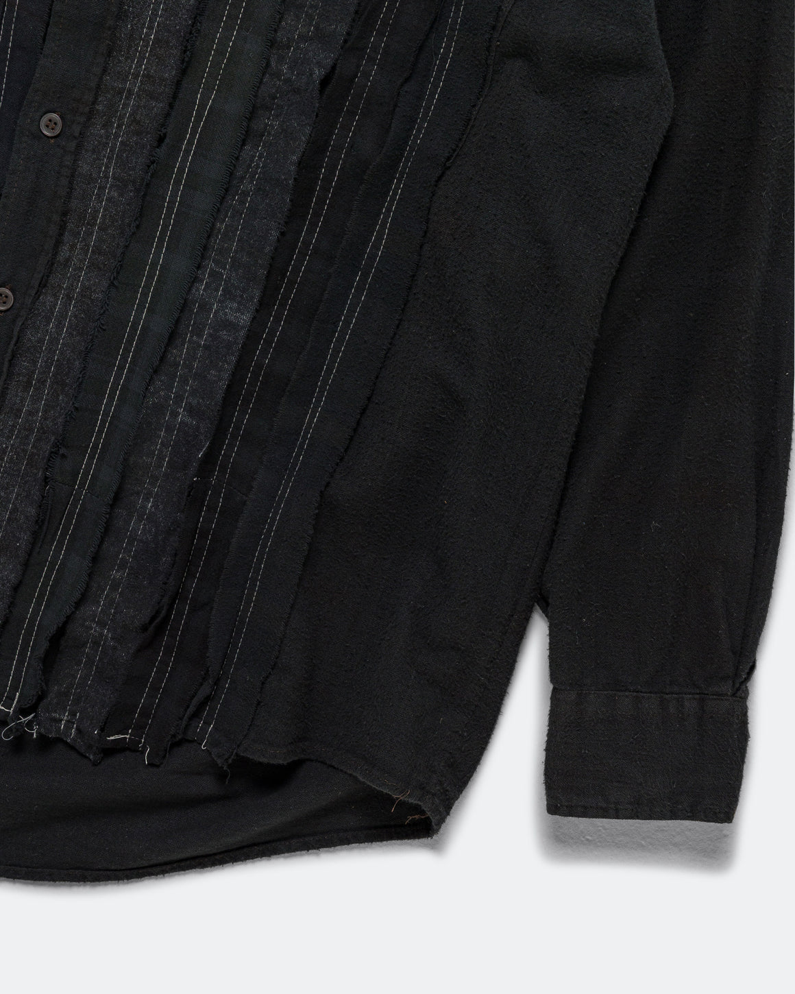 Needles - Rebuild Flannel Shirt Ribbon Shirt Over Dye FW26 - Black Medium #6 - UP THERE