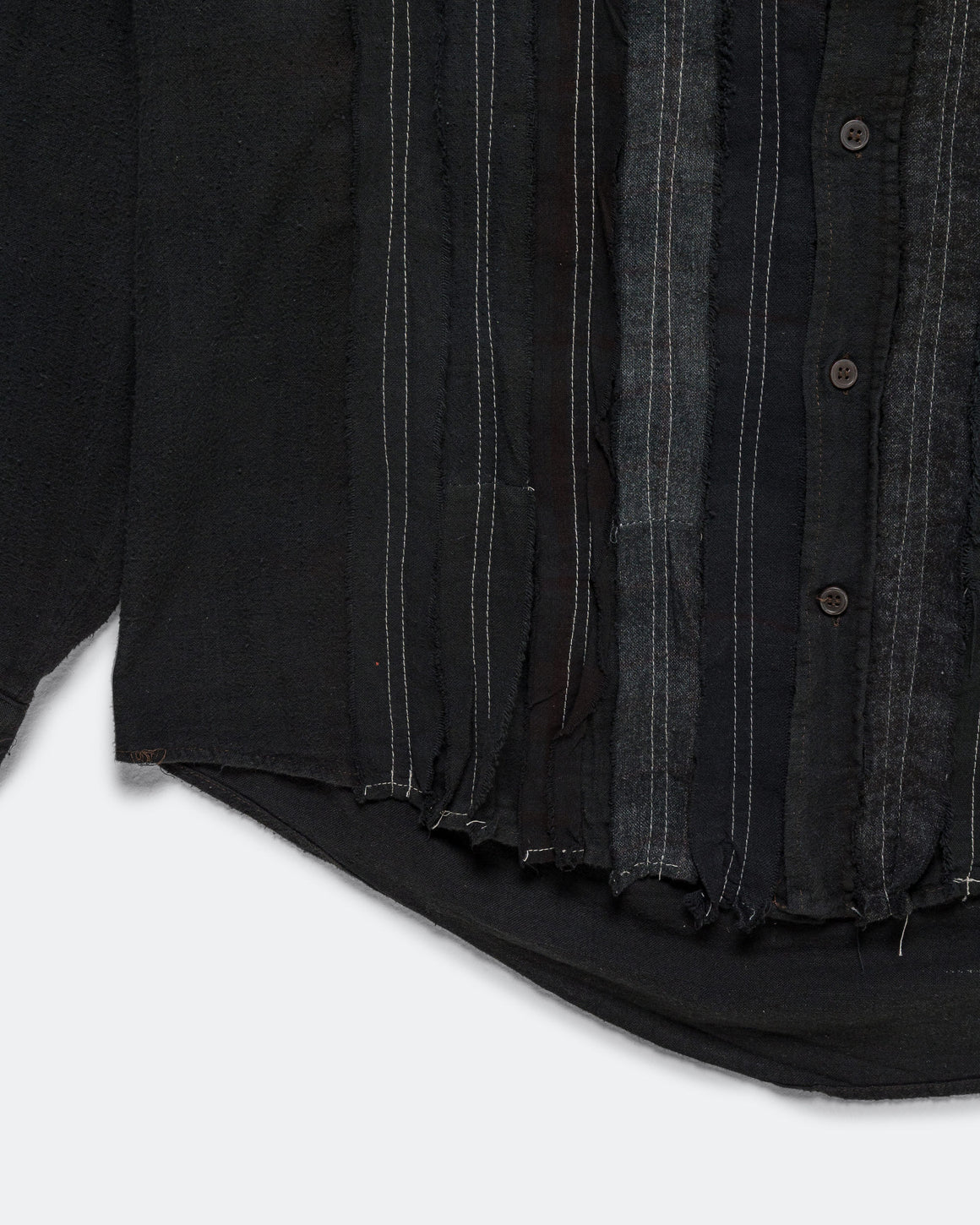Needles - Rebuild Flannel Shirt Ribbon Shirt Over Dye FW26 - Black Medium #6 - UP THERE
