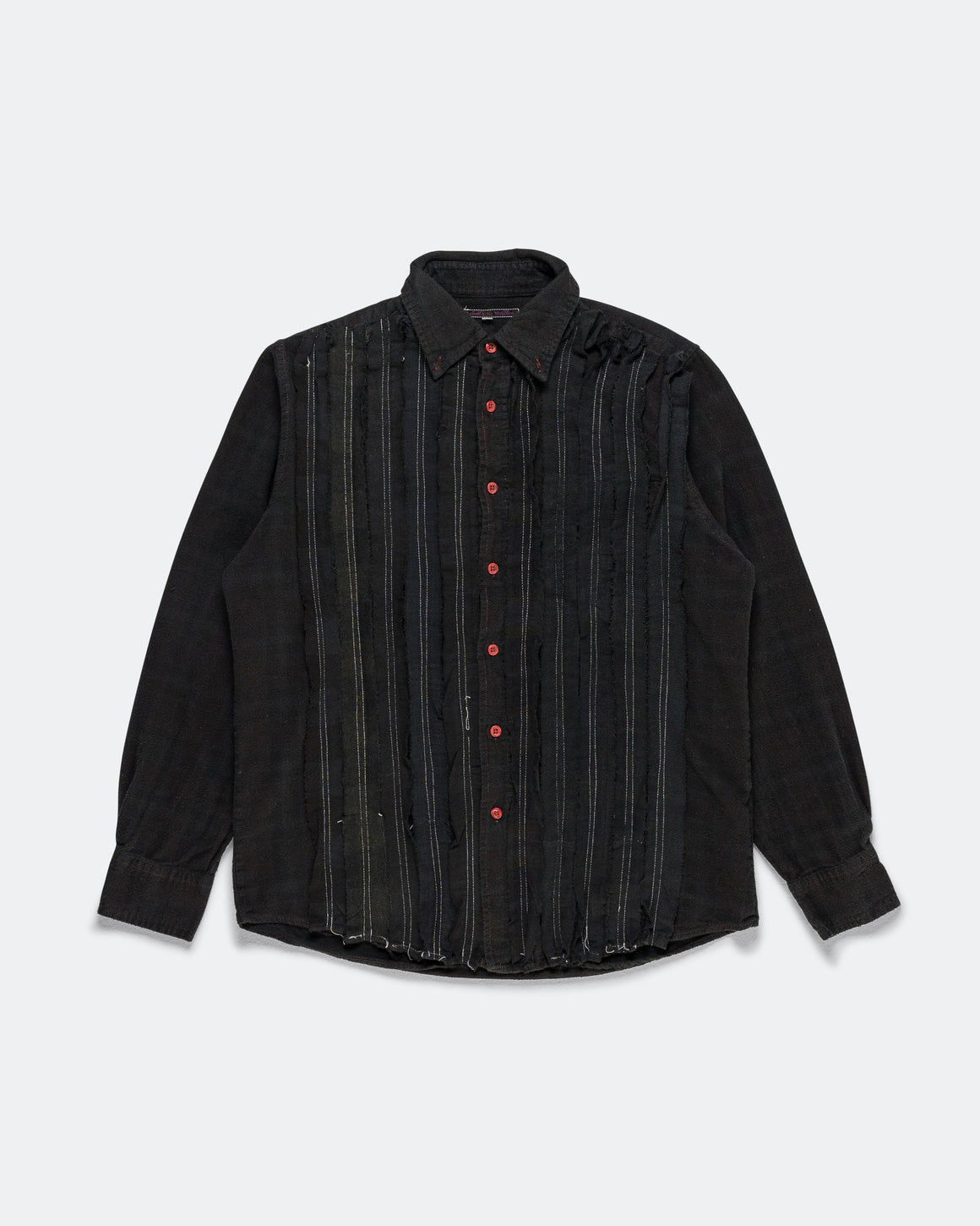 Needles - Rebuild Flannel Shirt Ribbon Shirt Over Dye FW26 - Black Small #1 - UP THERE