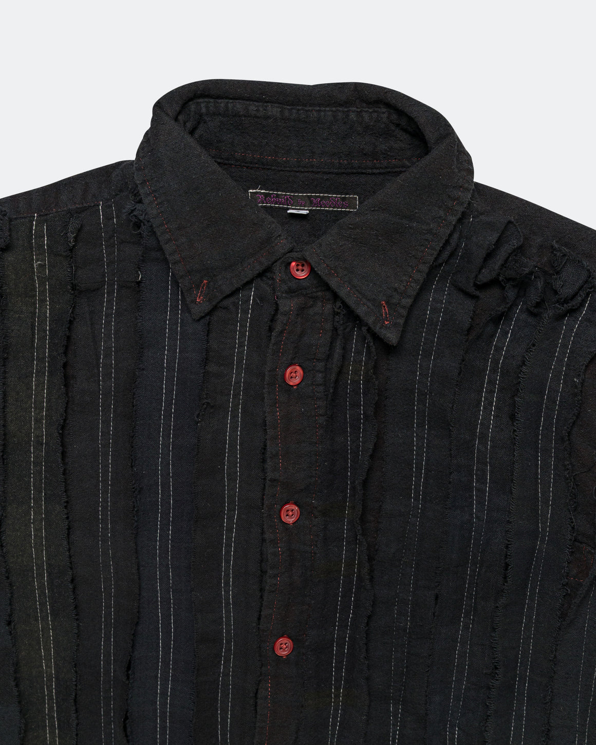Needles - Rebuild Flannel Shirt Ribbon Shirt Over Dye FW26 - Black Small #1 - UP THERE
