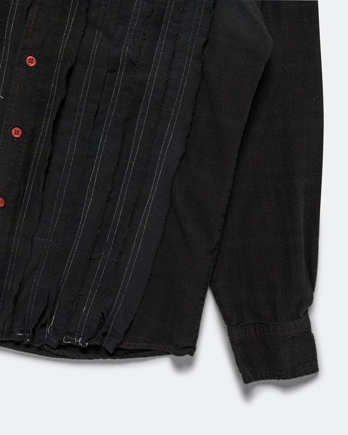 Needles - Rebuild Flannel Shirt Ribbon Shirt Over Dye FW26 - Black Small #1 - UP THERE