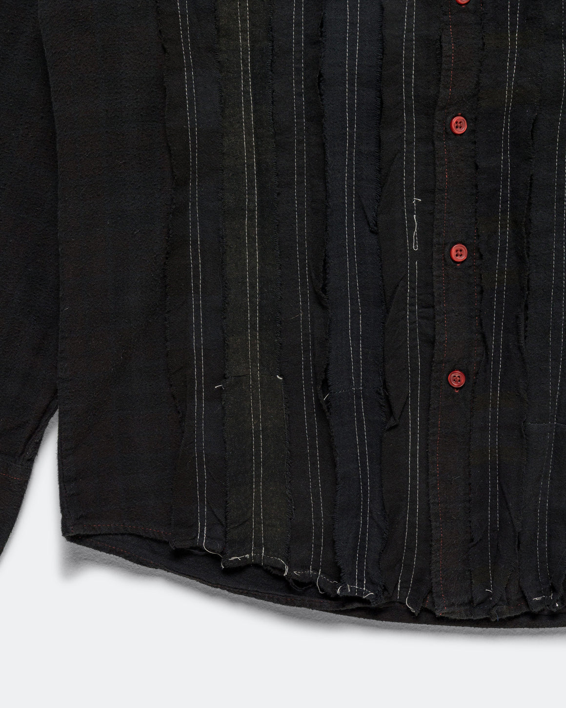 Needles - Rebuild Flannel Shirt Ribbon Shirt Over Dye FW26 - Black Small #1 - UP THERE