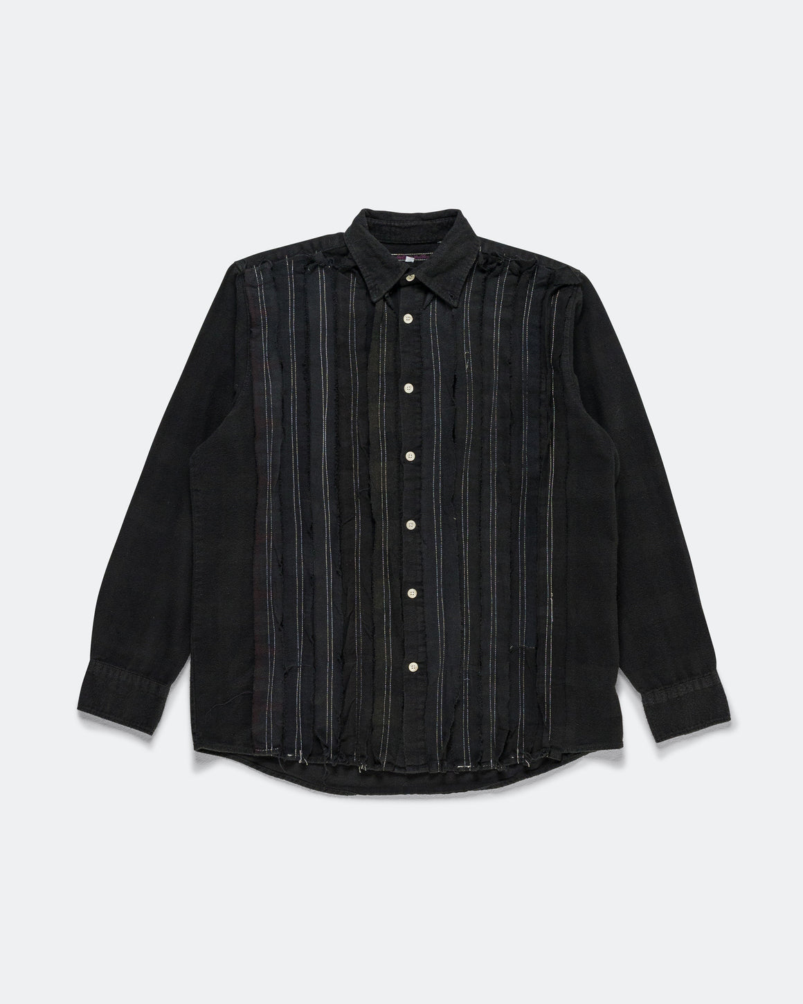 Needles - Rebuild Flannel Shirt Ribbon Shirt Over Dye FW26 - Black Small #2 - UP THERE