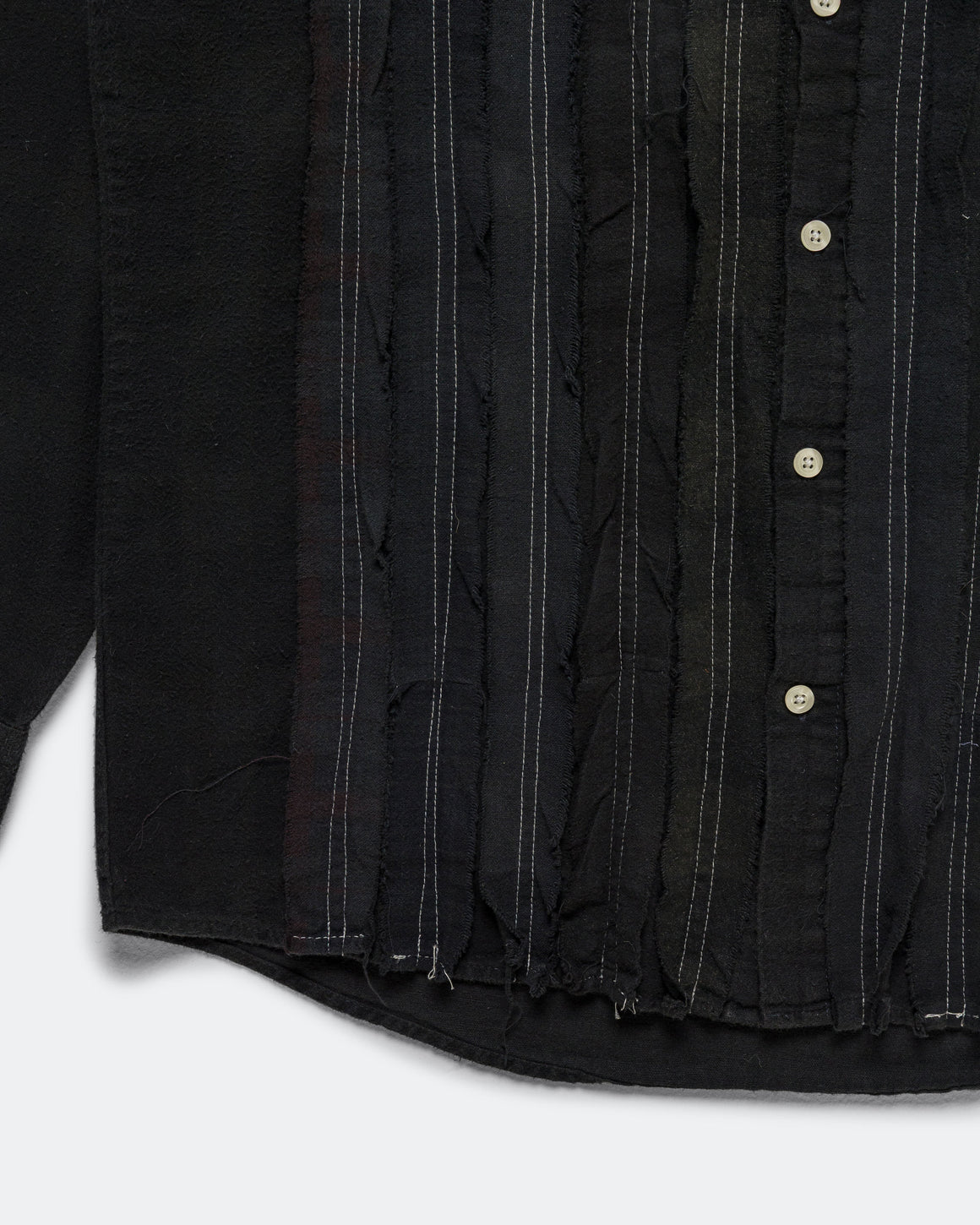 Needles - Rebuild Flannel Shirt Ribbon Shirt Over Dye FW26 - Black Small #2 - UP THERE