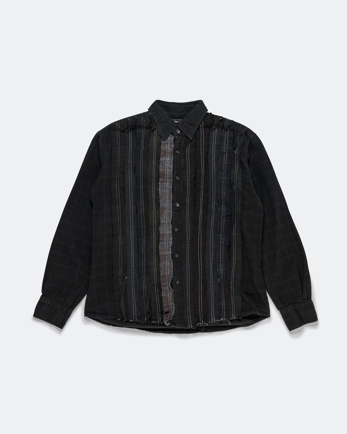 Needles - Rebuild Flannel Shirt Ribbon Shirt Over Dye FW26 - Black Small #3 - UP THERE