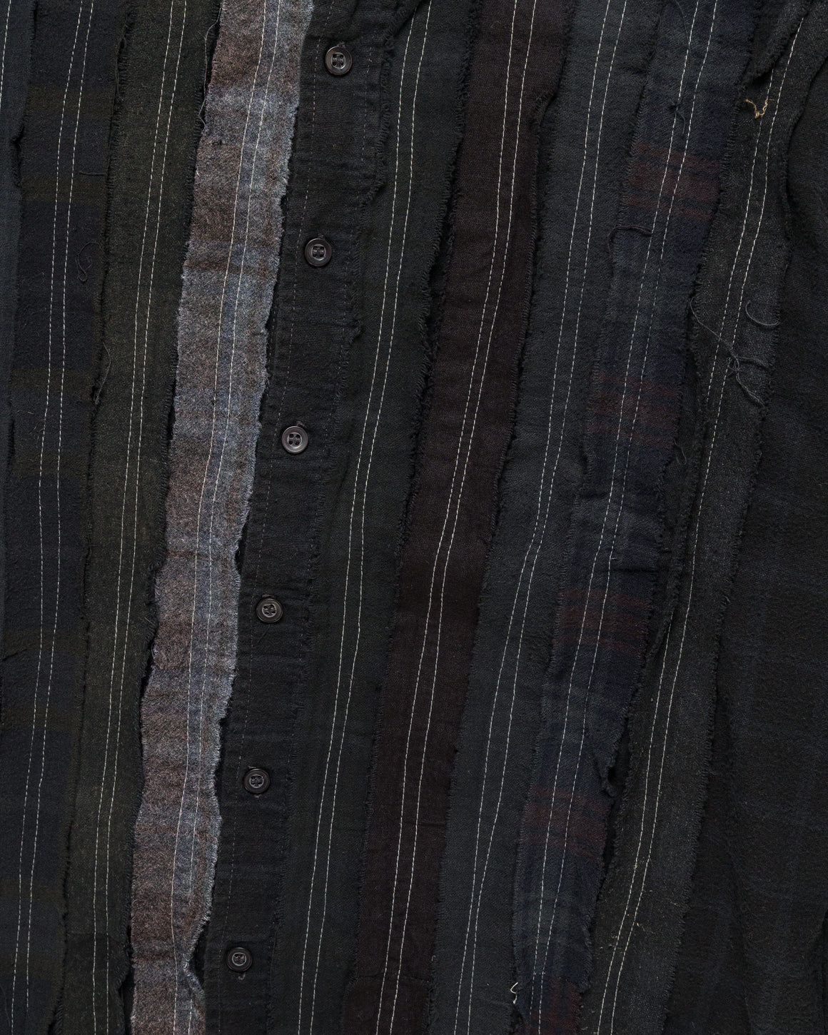 Needles - Rebuild Flannel Shirt Ribbon Shirt Over Dye FW26 - Black Small #3 - UP THERE