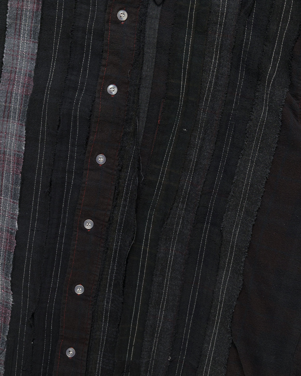 Needles - Rebuild Flannel Shirt Ribbon Shirt Over Dye FW26 - Black Small #4 - UP THERE