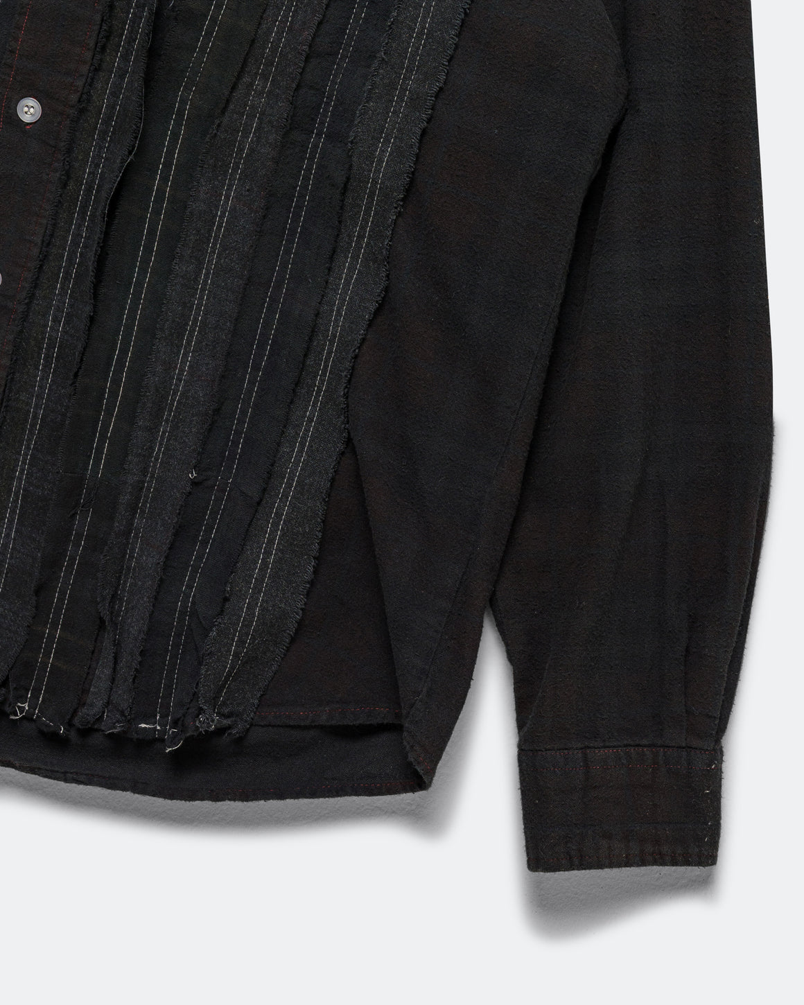 Needles - Rebuild Flannel Shirt Ribbon Shirt Over Dye FW26 - Black Small #4 - UP THERE