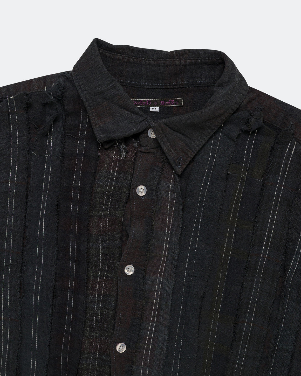 Needles - Rebuild Flannel Shirt Ribbon Shirt Over Dye FW26 - Black X-Large #1 - UP THERE