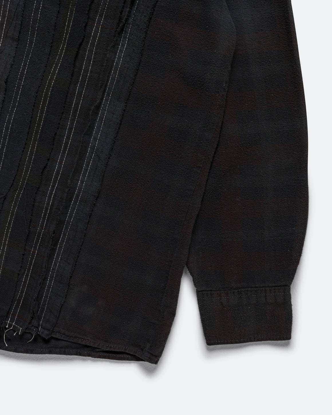 Needles - Rebuild Flannel Shirt Ribbon Shirt Over Dye FW26 - Black X-Large #1 - UP THERE