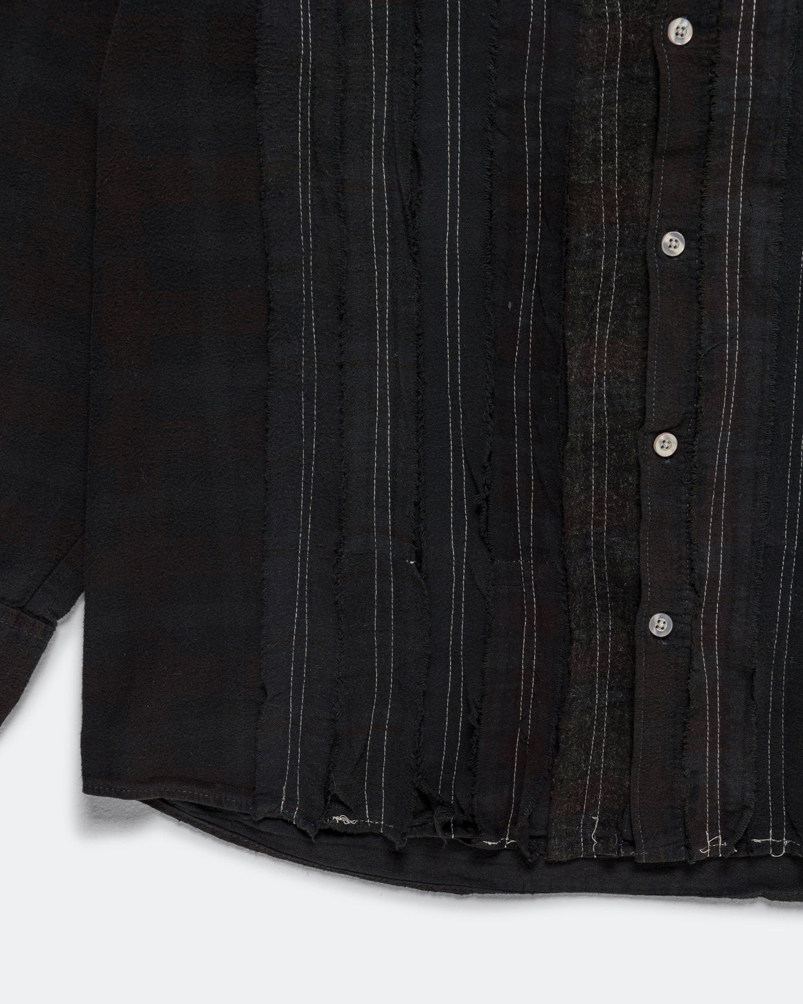 Needles - Rebuild Flannel Shirt Ribbon Shirt Over Dye FW26 - Black X-Large #1 - UP THERE