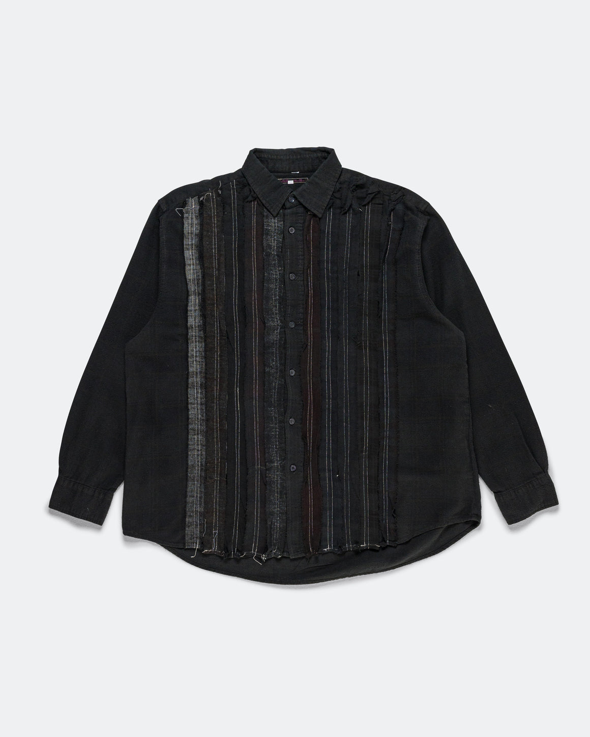 Needles - Rebuild Flannel Shirt Ribbon Shirt Over Dye FW26 - Black X-Large #2 - UP THERE
