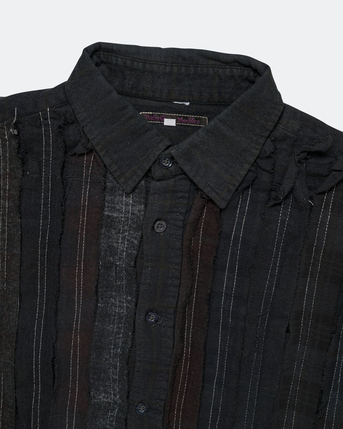 Needles - Rebuild Flannel Shirt Ribbon Shirt Over Dye FW26 - Black X-Large #2 - UP THERE
