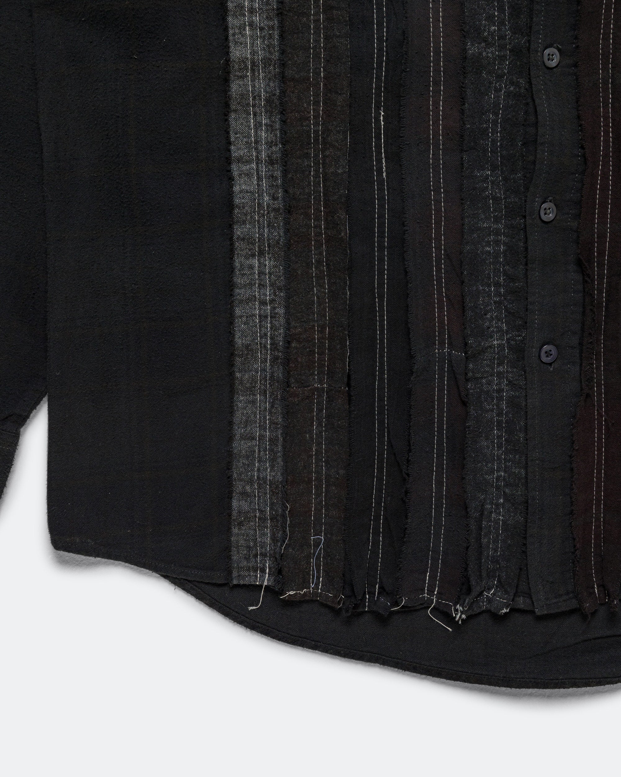 Needles - Rebuild Flannel Shirt Ribbon Shirt Over Dye FW26 - Black