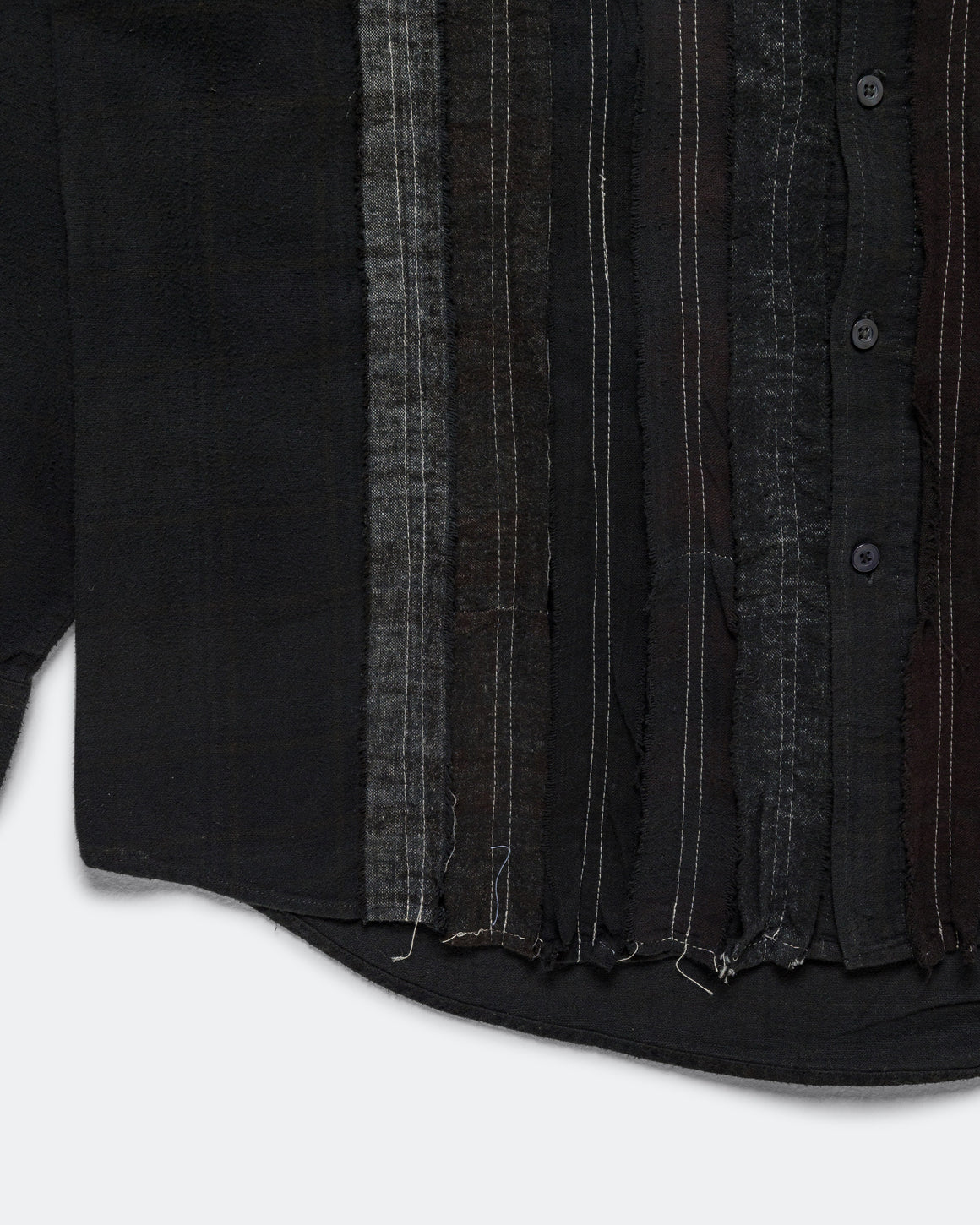 Needles - Rebuild Flannel Shirt Ribbon Shirt Over Dye FW26 - Black X-Large #2 - UP THERE