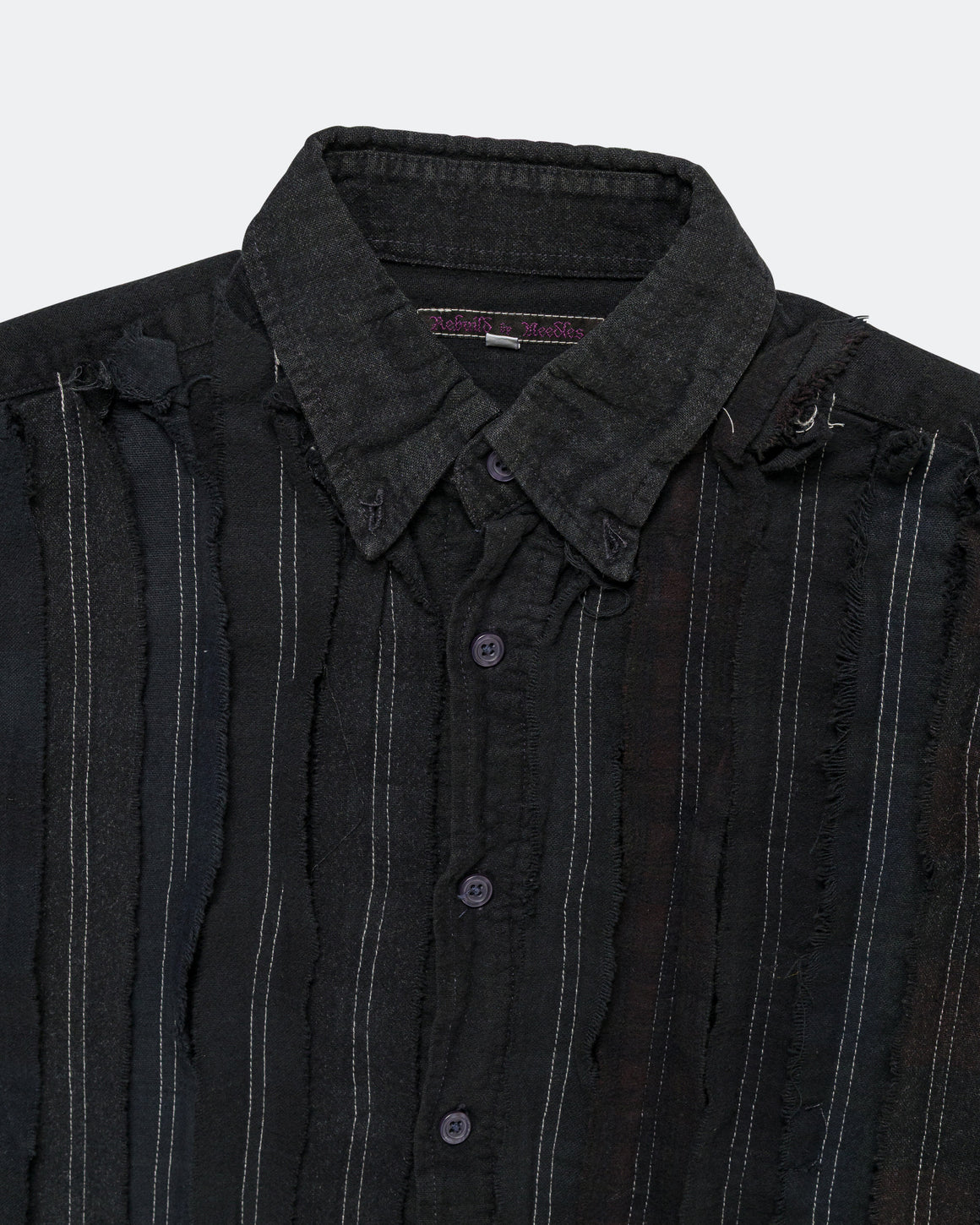 Needles - Rebuild Flannel Shirt Ribbon Shirt Over Dye FW26 - Black X-Small #1 - UP THERE