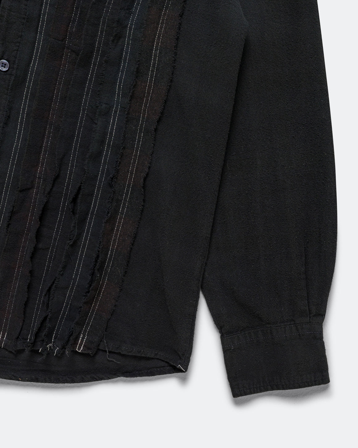 Needles - Rebuild Flannel Shirt Ribbon Shirt Over Dye FW26 - Black X-Small #1 - UP THERE