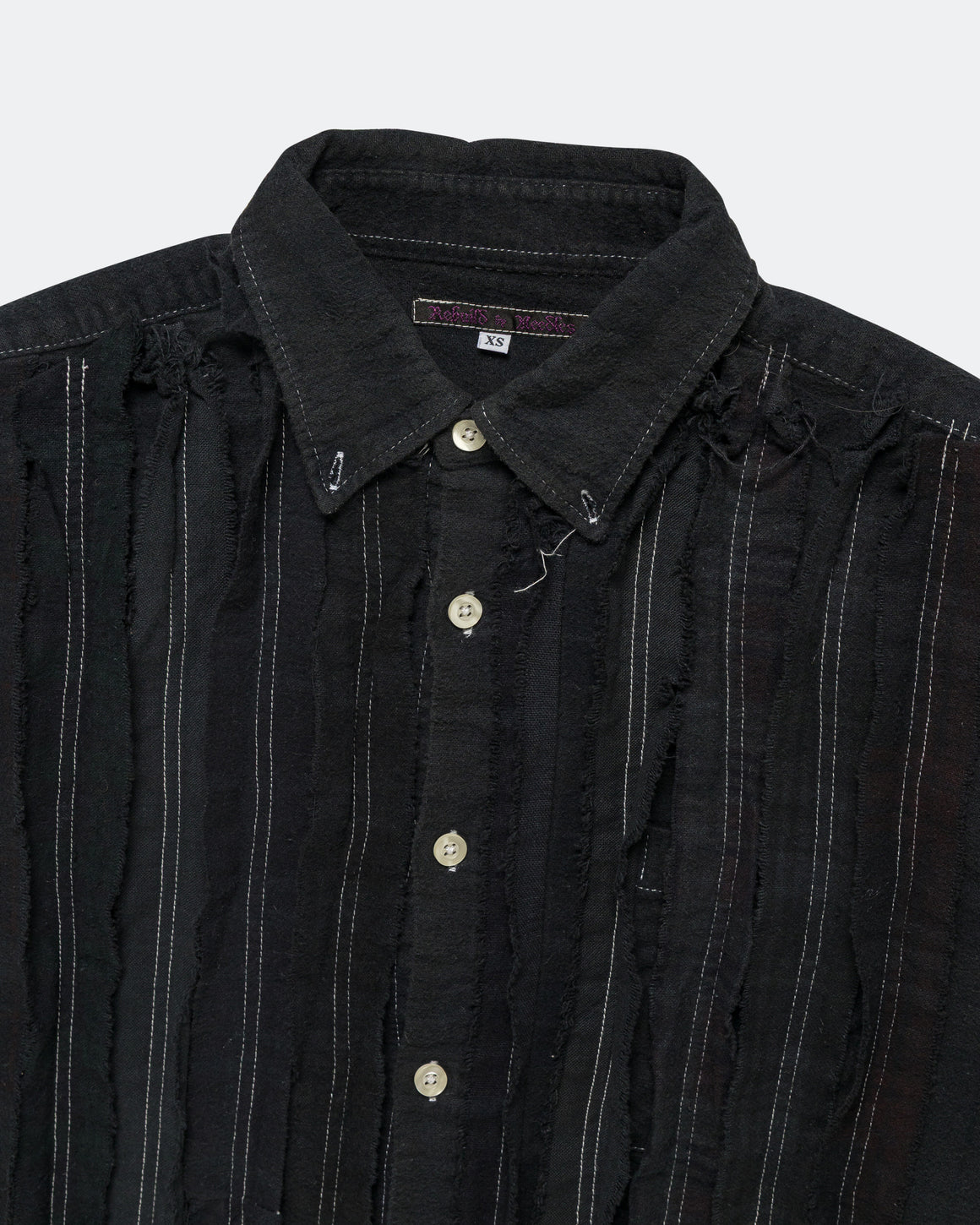 Needles - Rebuild Flannel Shirt Ribbon Shirt Over Dye FW26 - Black X-Small #2 - UP THERE