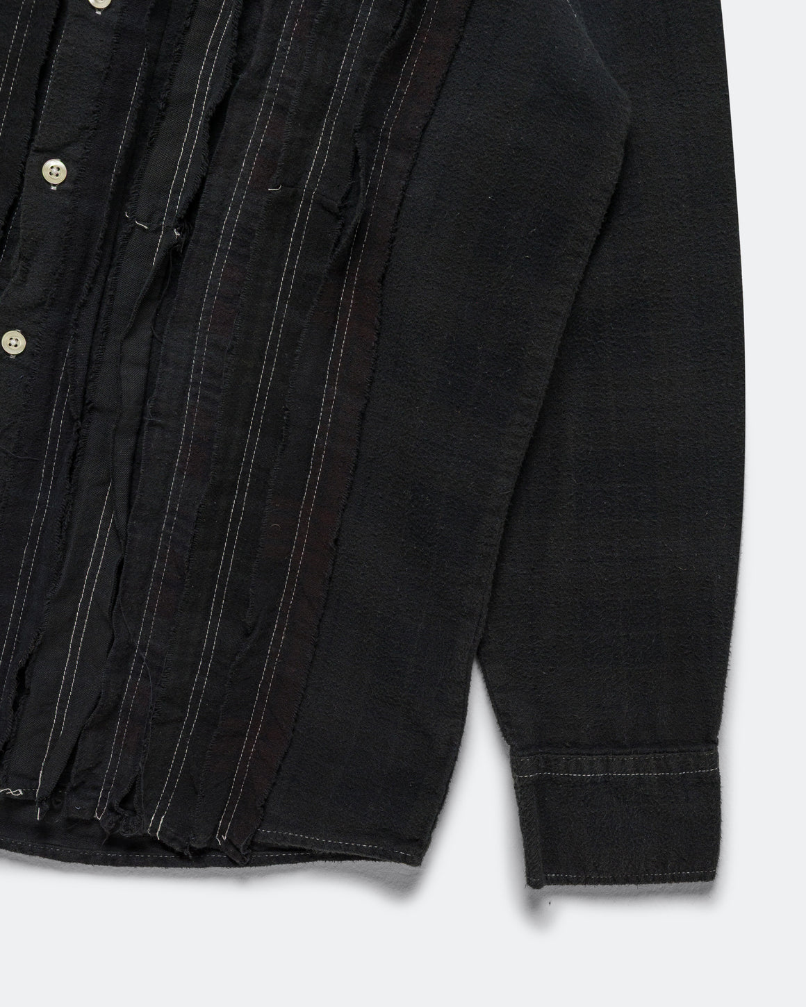 Needles - Rebuild Flannel Shirt Ribbon Shirt Over Dye FW26 - Black X-Small #2 - UP THERE