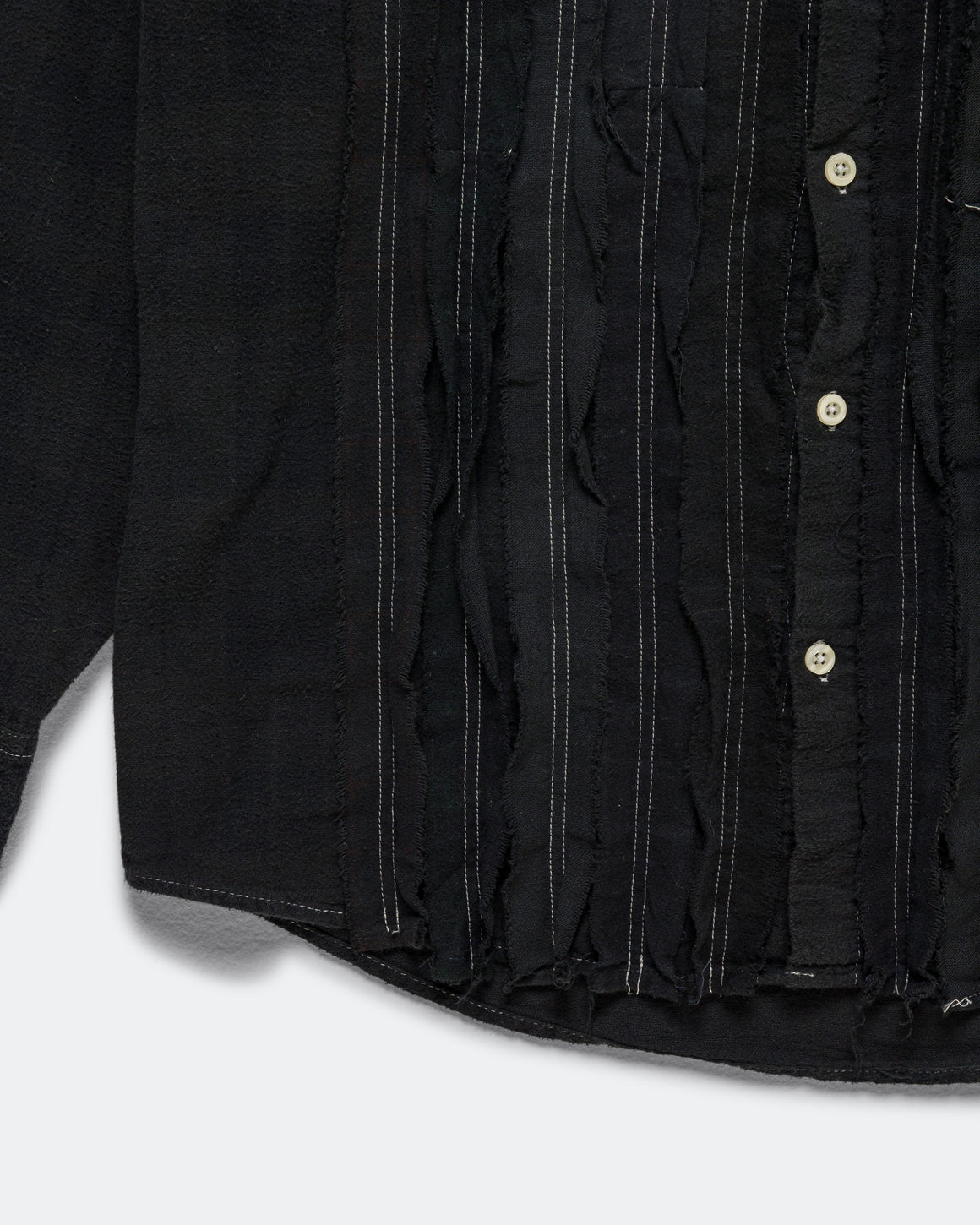 Needles - Rebuild Flannel Shirt Ribbon Shirt Over Dye FW26 - Black X-Small #2 - UP THERE