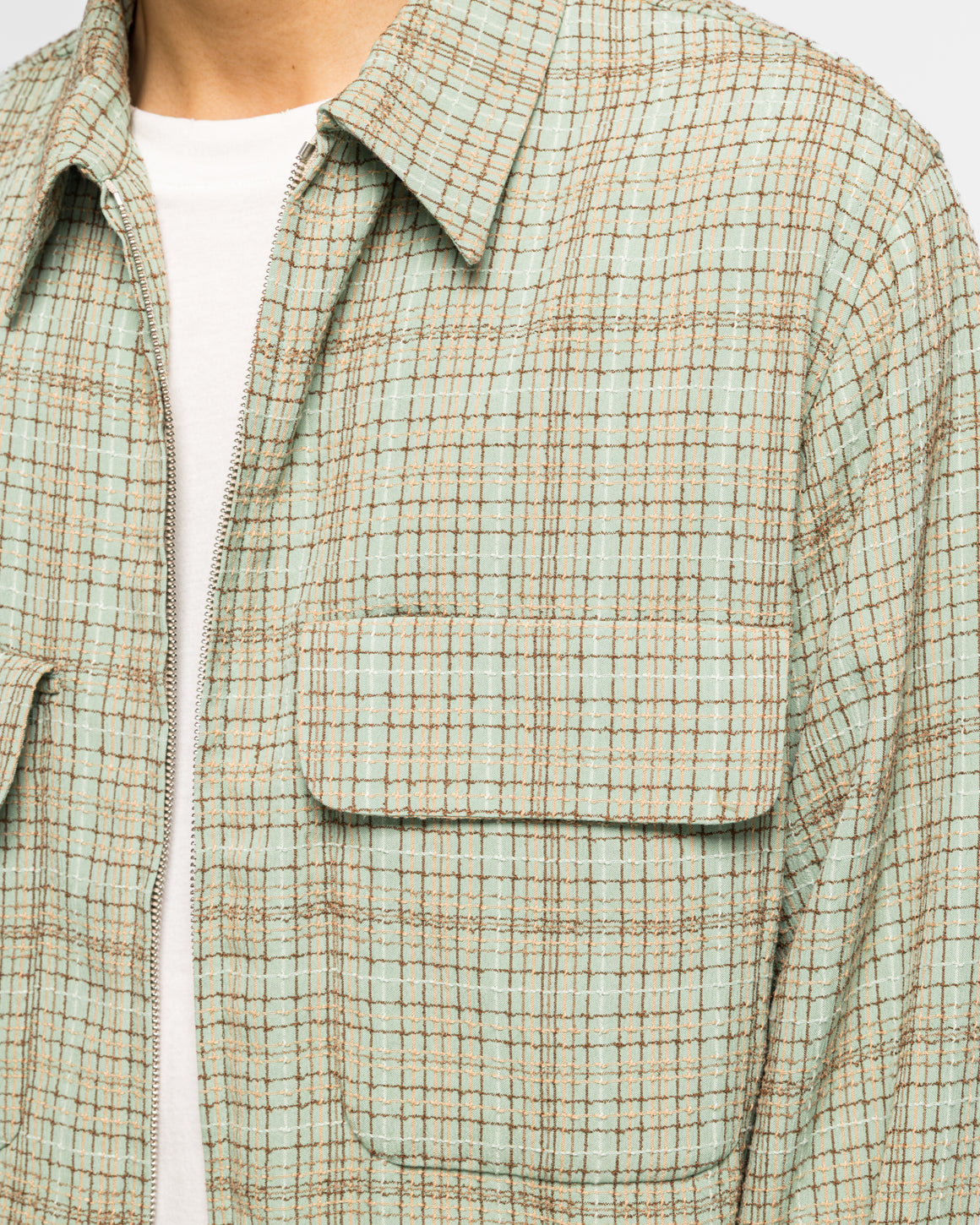 Needles - Sports Jacket - Mint Dobby Grid - UP THERE